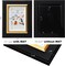 5×7 Black Wood Picture Frame with Real Glass, Gold Inner Trim, 4×6 Mat Opening, Suitable for Vertical or Horizontal Display on Tabletop or Wall